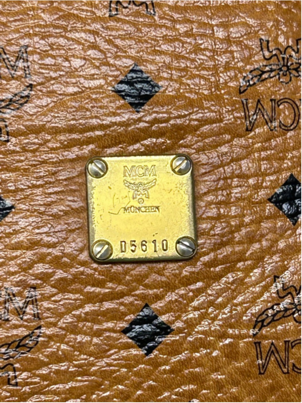 Vintage MCM Visetos Alma Satchel Cognac Monogram Leather Lock Key - Picture 2 of 16